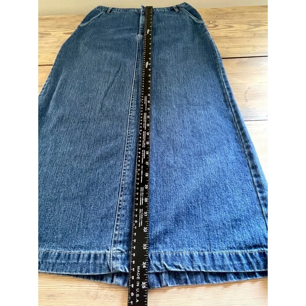 Kim Rogers Denim Midi Pencil Skirt Womens 6 Blue Jean 34